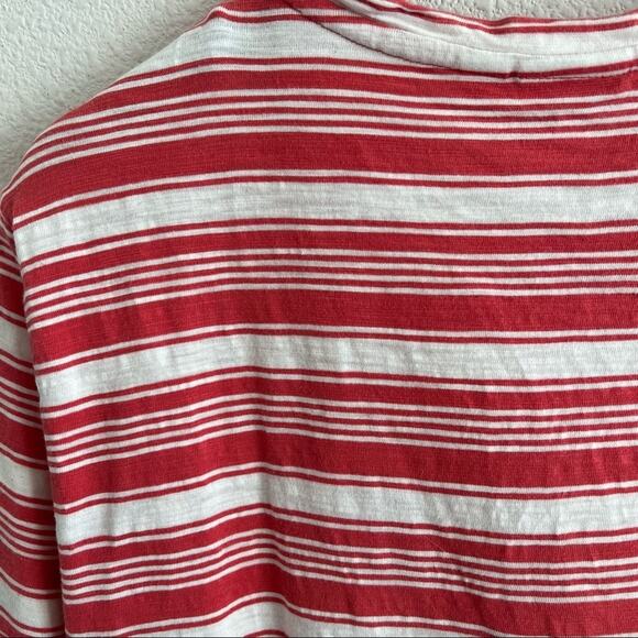 Onia Chad Striped T Shirt Mens Medium Coral Cotton Short Sleeve Large - Picture 6 of 8